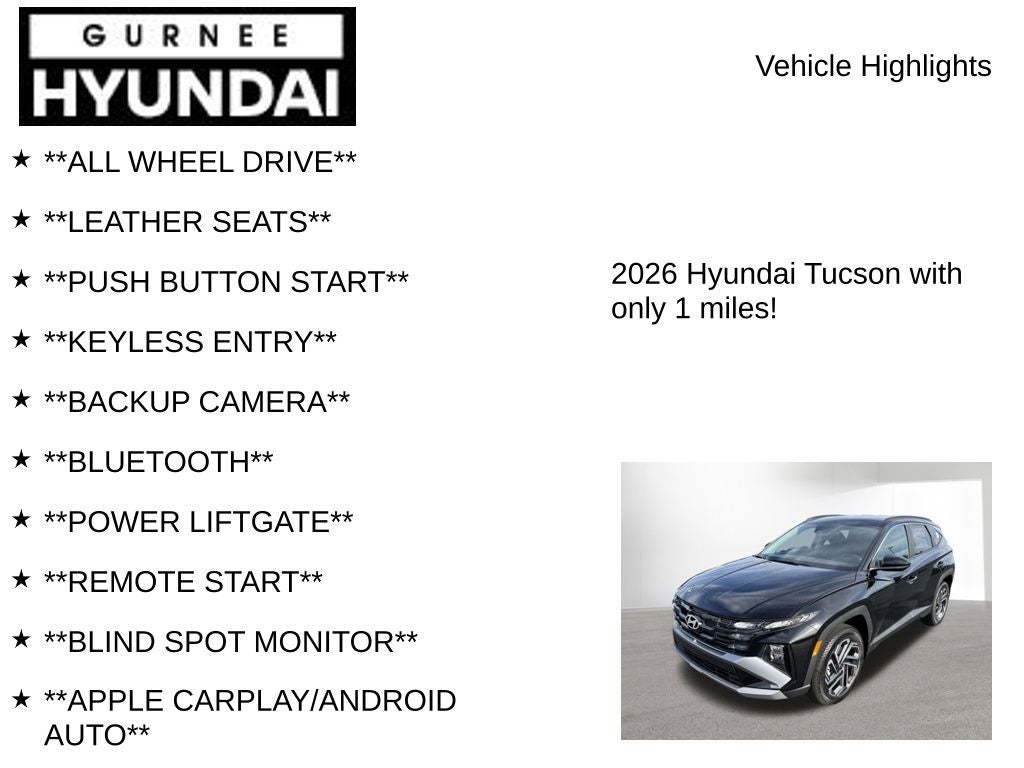 2026 Hyundai TUCSON SEL