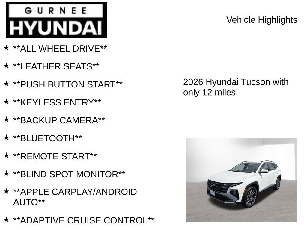 2026 Hyundai TUCSON SEL Plus