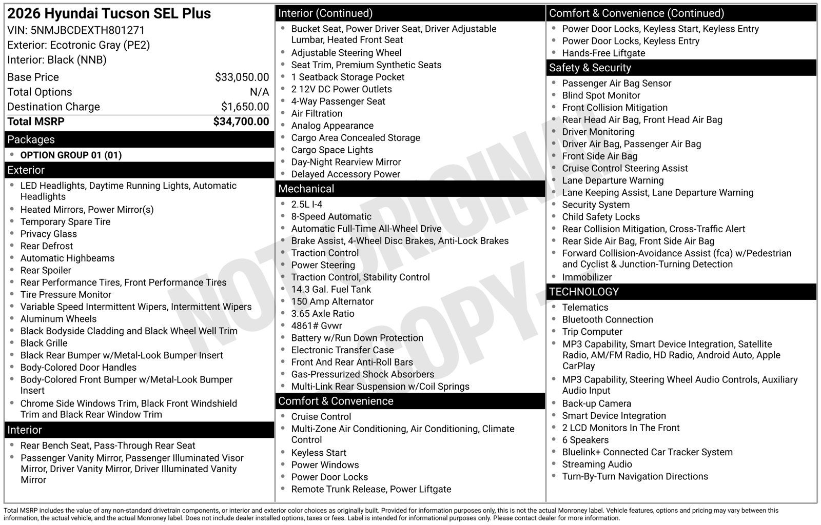 2026 Hyundai TUCSON SEL Plus