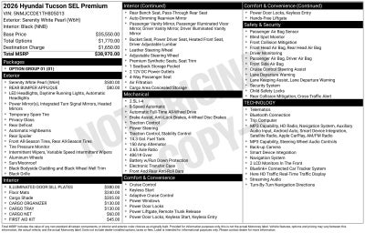2026 Hyundai TUCSON SEL Premium