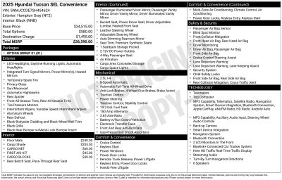 2025 Hyundai TUCSON SEL Convenience