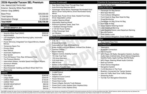 2026 Hyundai TUCSON SEL Premium