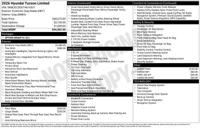 2026 Hyundai TUCSON Limited