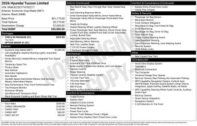 2026 Hyundai TUCSON Limited
