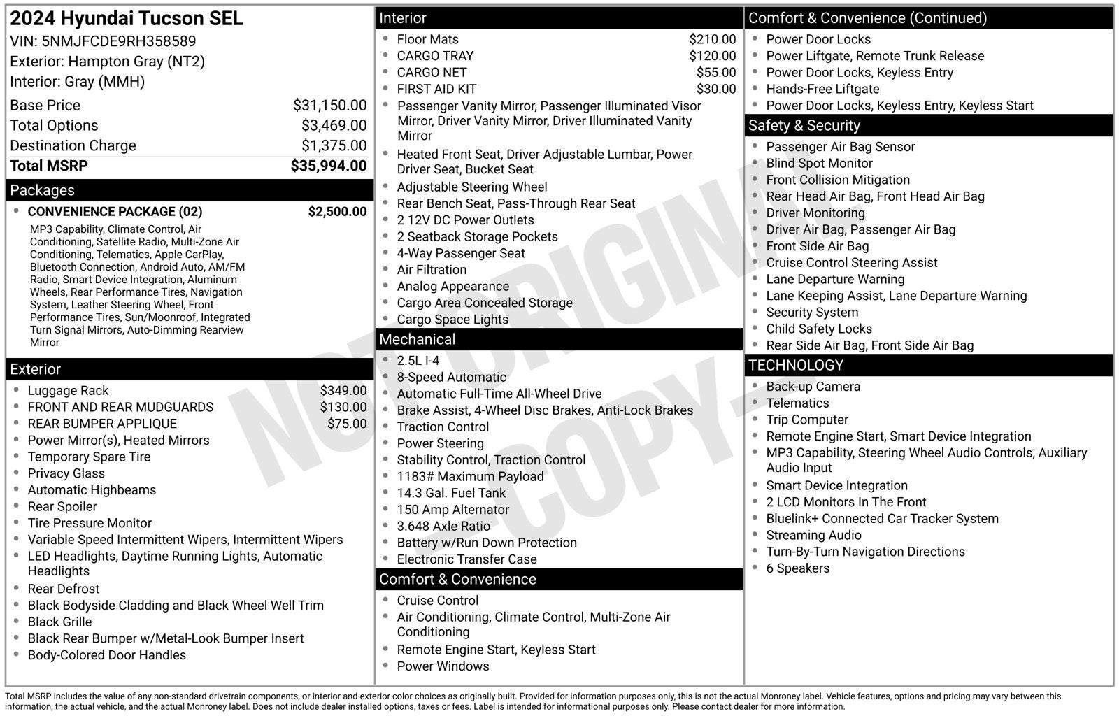 2024 Hyundai TUCSON SEL Convenience