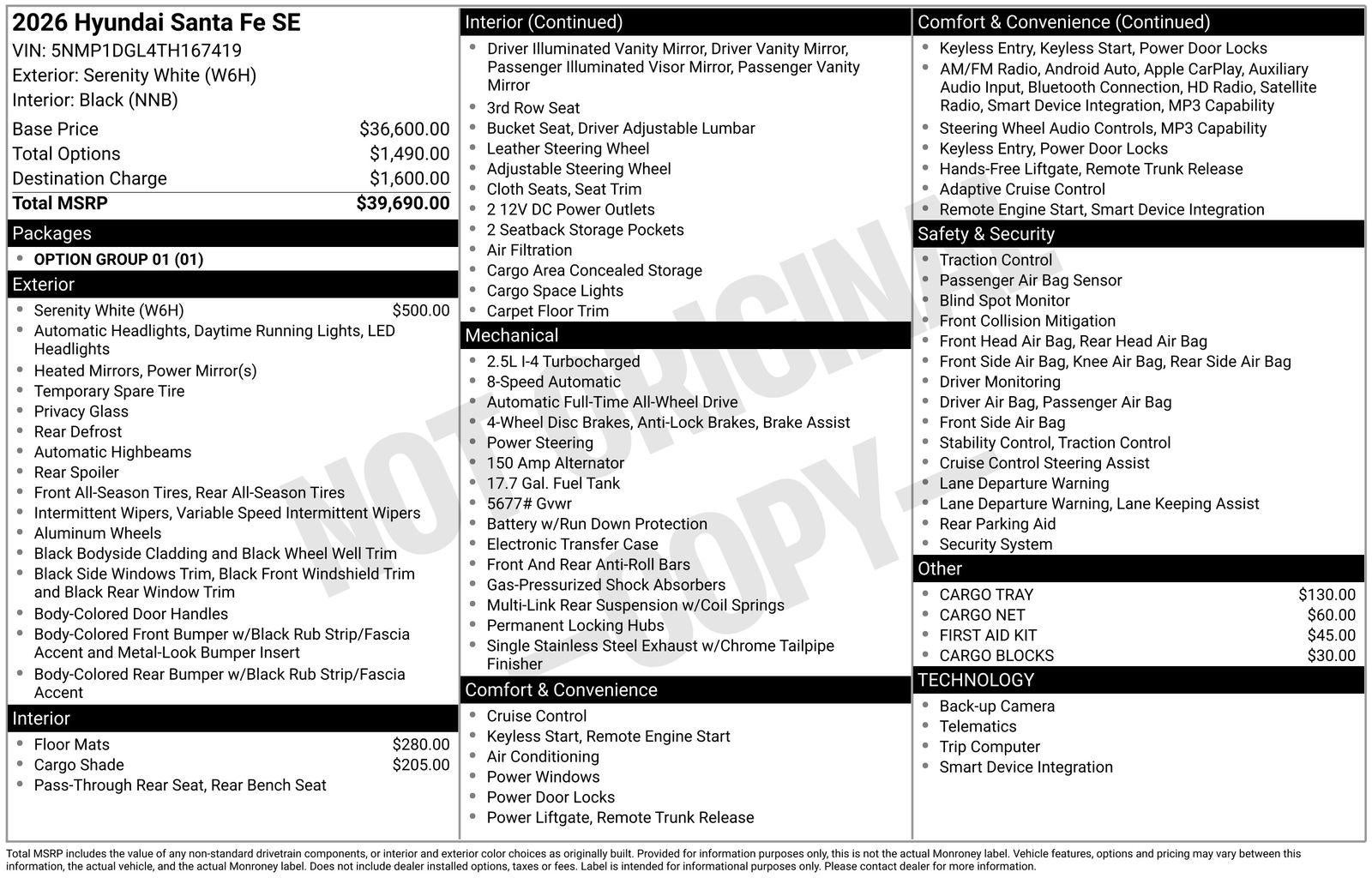 2026 Hyundai SANTA FE SE