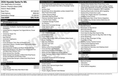 2026 Hyundai SANTA FE SEL