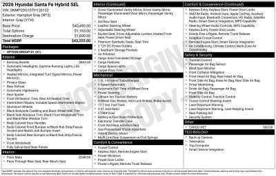 2026 Hyundai SANTA FE HYBRID SEL