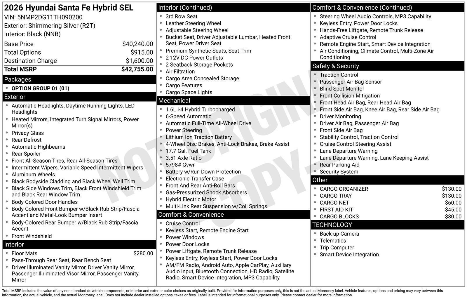 2026 Hyundai SANTA FE HYBRID SEL