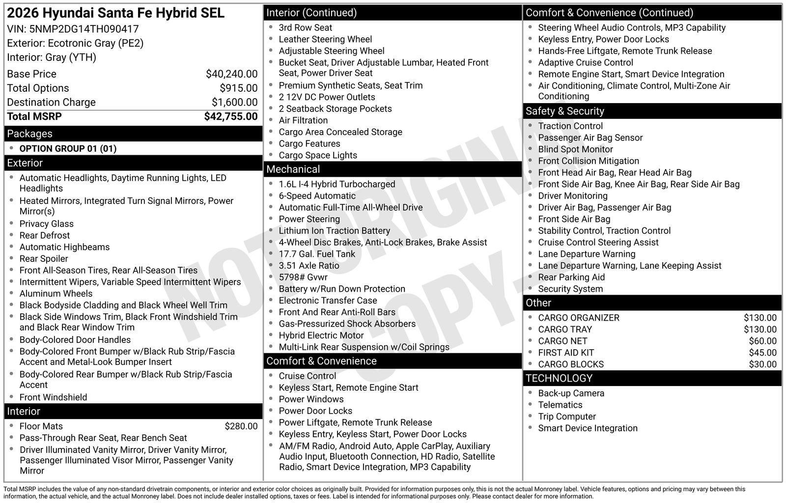 2026 Hyundai SANTA FE HYBRID SEL