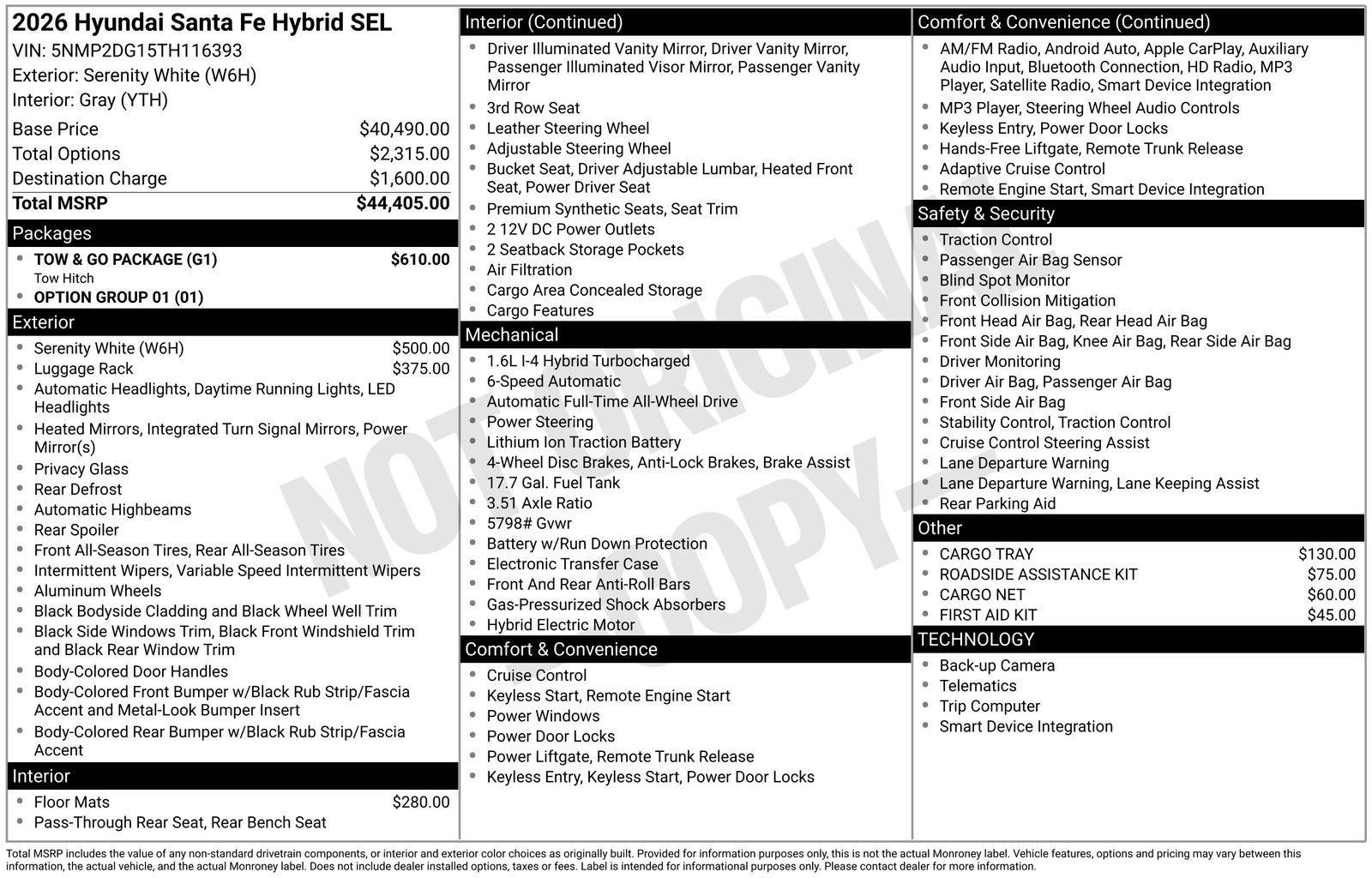 2026 Hyundai SANTA FE HYBRID SEL