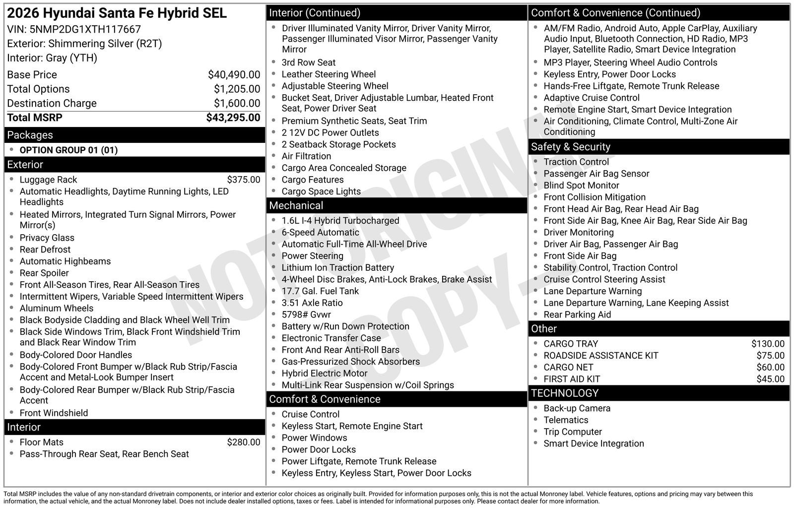 2026 Hyundai SANTA FE HYBRID SEL