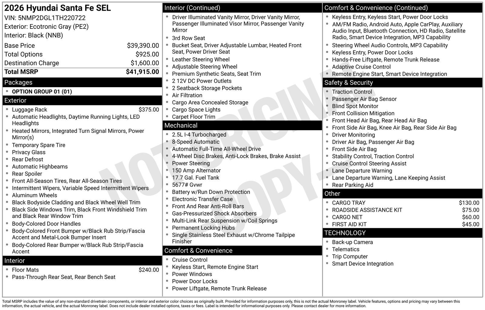 2026 Hyundai SANTA FE SEL