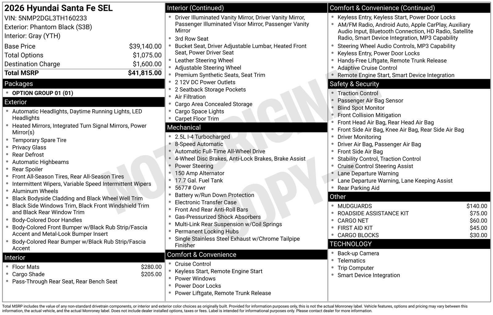 2026 Hyundai SANTA FE SEL