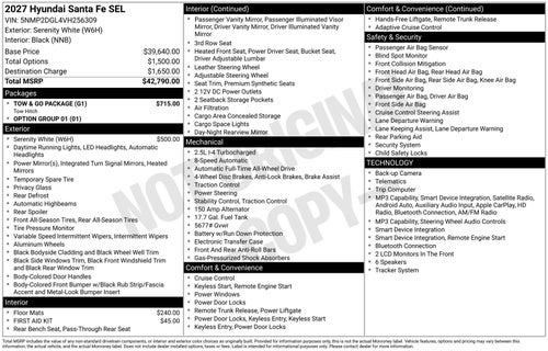 2027 Hyundai SANTA FE SEL
