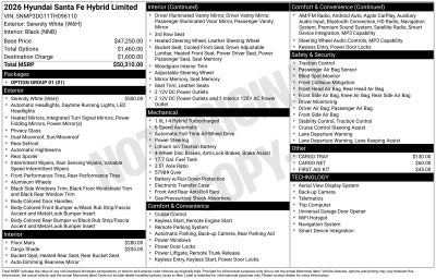 2026 Hyundai SANTA FE HYBRID Limited