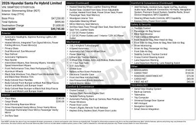 2026 Hyundai SANTA FE HYBRID Limited