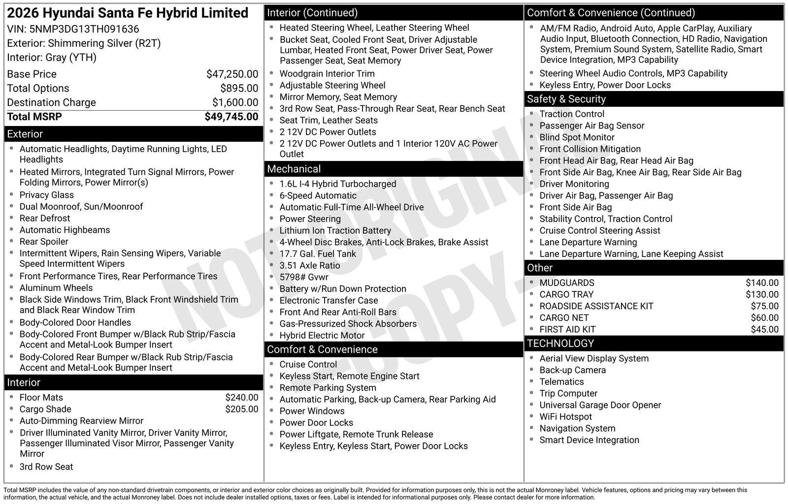 2026 Hyundai SANTA FE HYBRID Limited