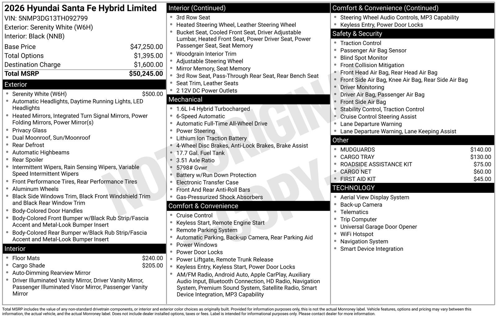 2026 Hyundai SANTA FE HYBRID Limited