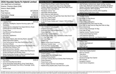 2026 Hyundai SANTA FE HYBRID Limited