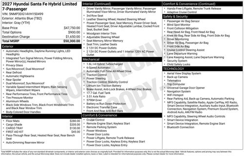 2027 Hyundai SANTA FE HYBRID Limited