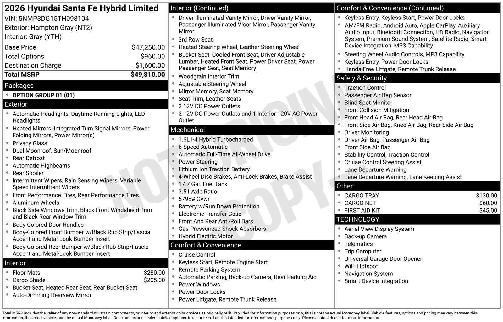 2026 Hyundai SANTA FE HYBRID Limited