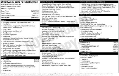 2026 Hyundai SANTA FE HYBRID Limited