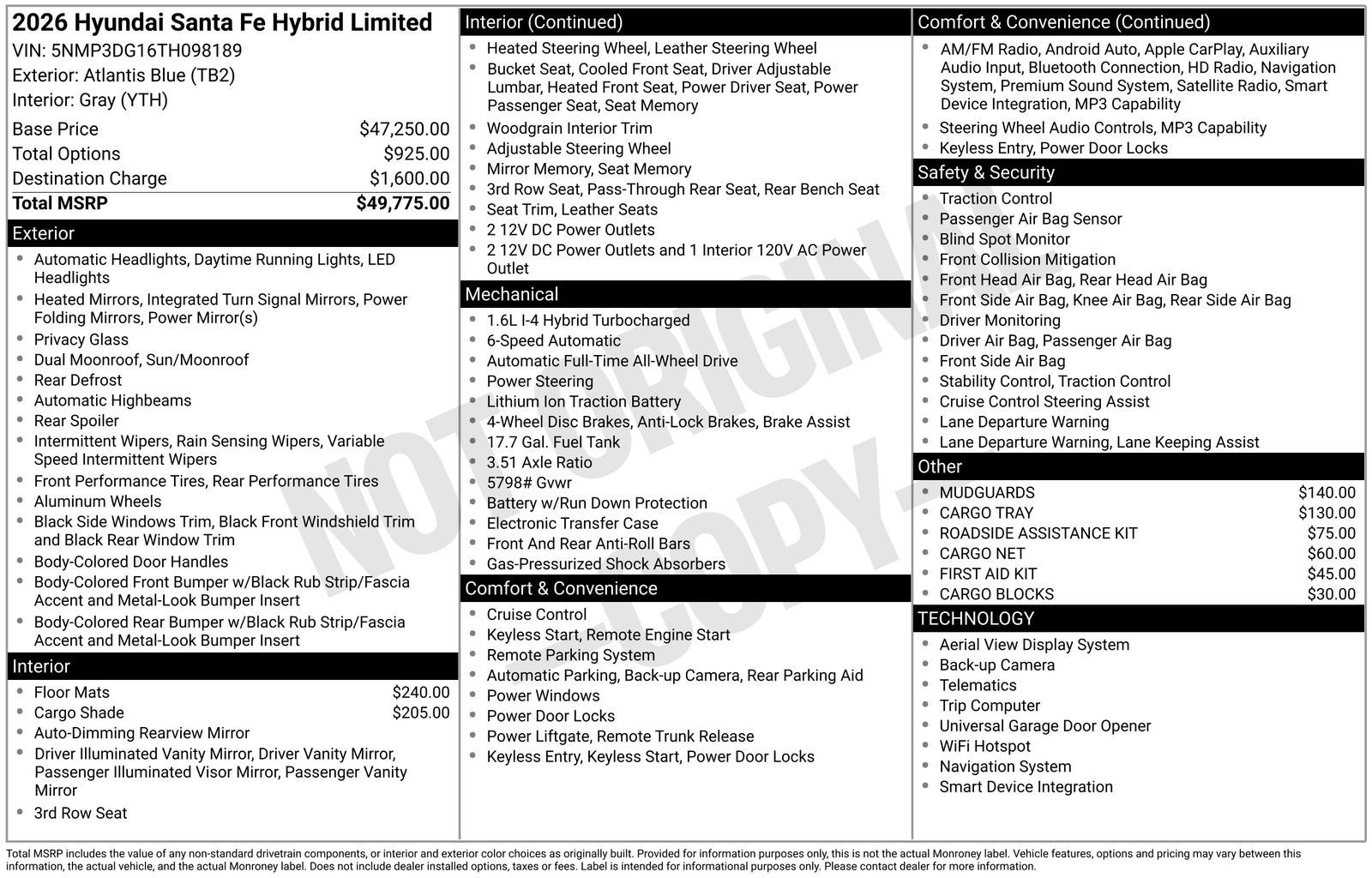 2026 Hyundai SANTA FE HYBRID Limited