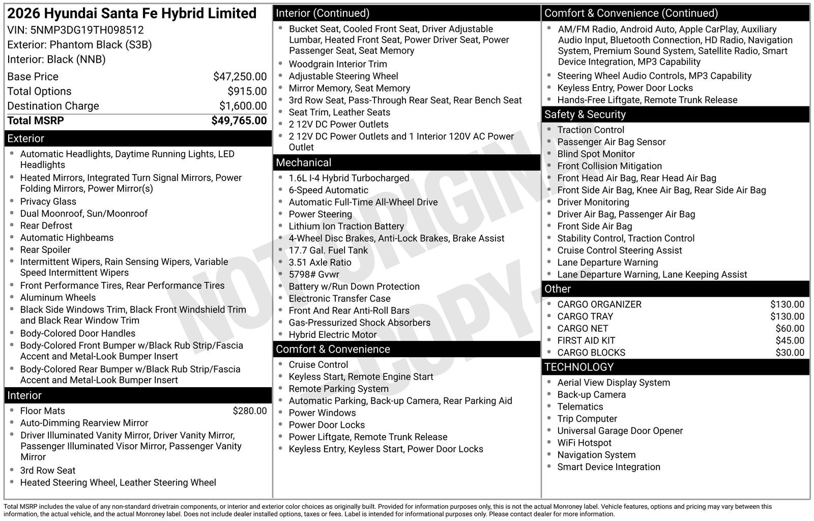 2026 Hyundai SANTA FE HYBRID Limited