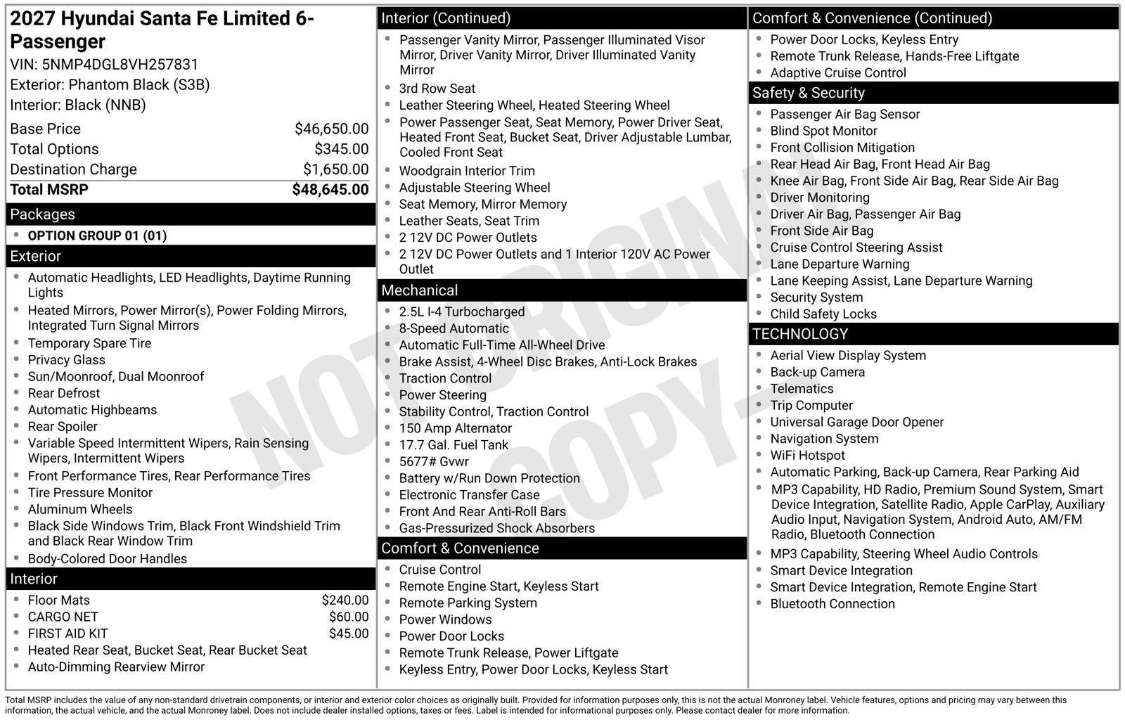 2027 Hyundai SANTA FE Limited