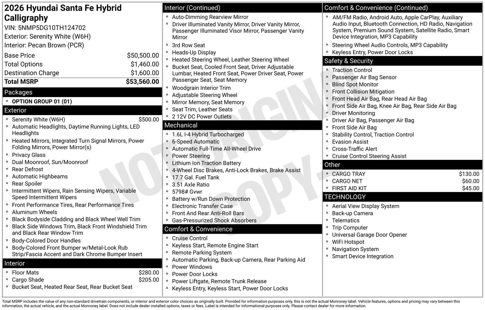 2026 Hyundai SANTA FE HYBRID Calligraphy