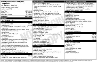 2026 Hyundai SANTA FE HYBRID Calligraphy