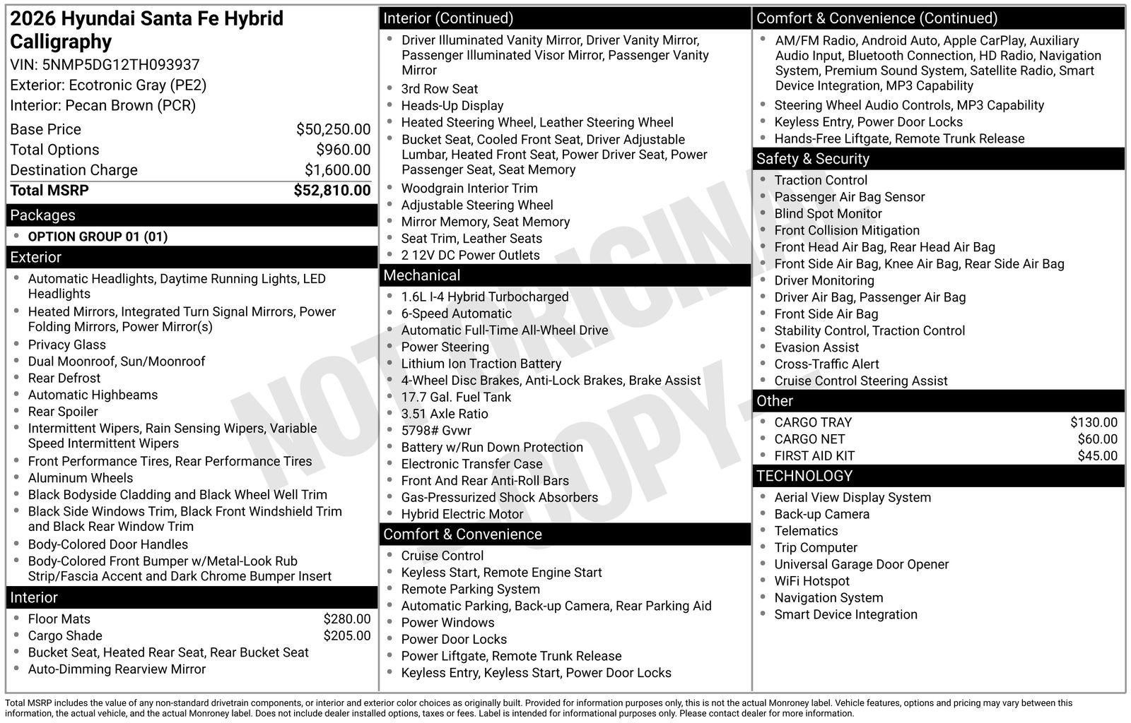 2026 Hyundai SANTA FE HYBRID Calligraphy