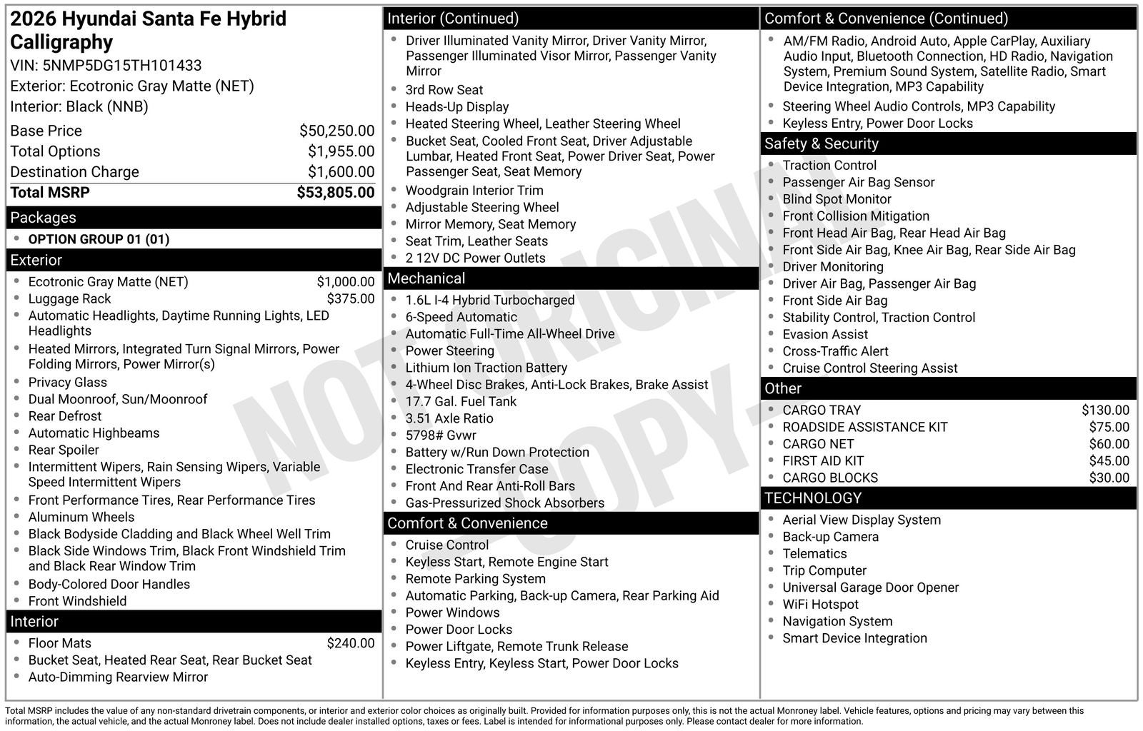 2026 Hyundai SANTA FE HYBRID Calligraphy