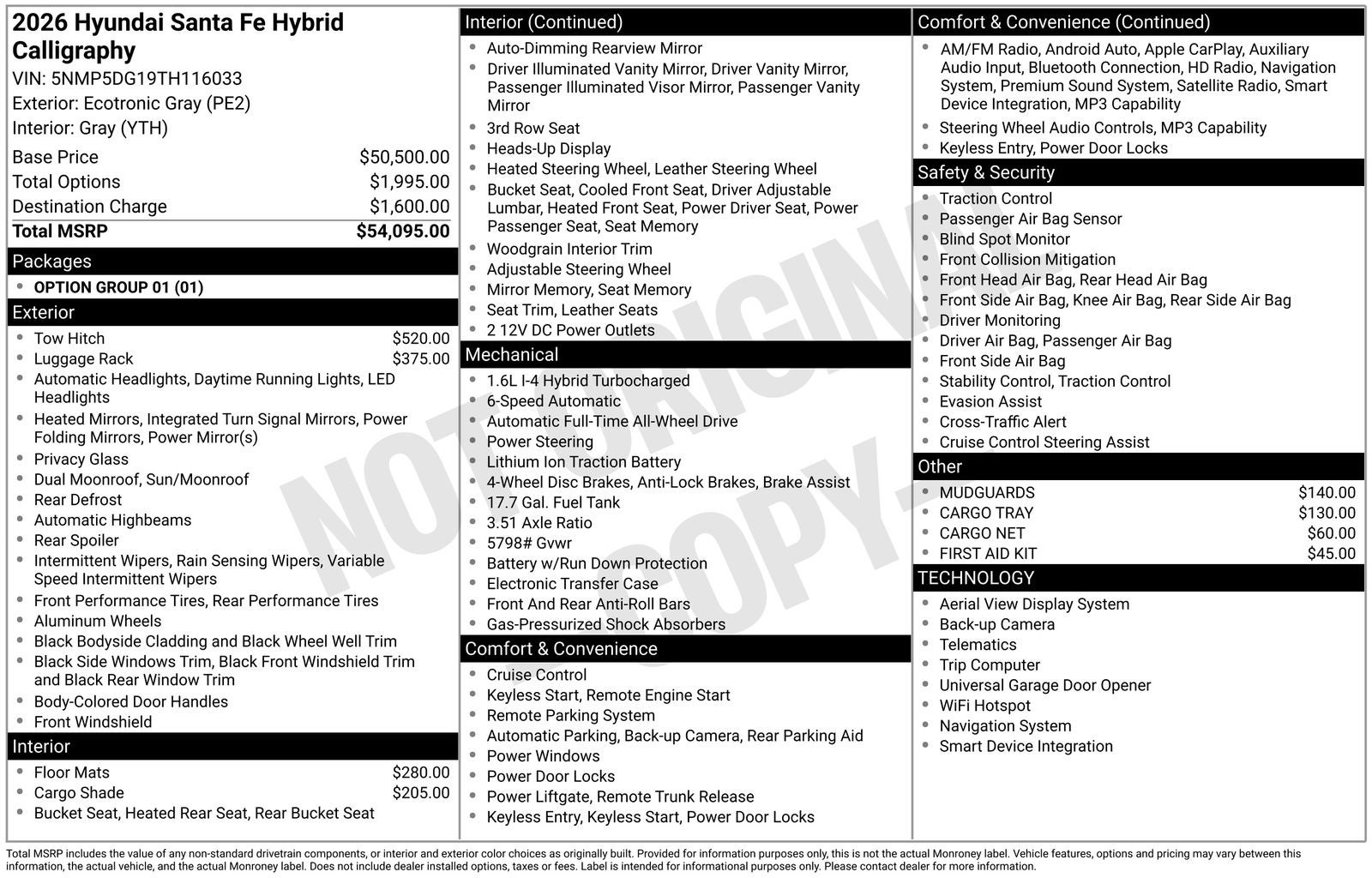 2026 Hyundai SANTA FE HYBRID Calligraphy