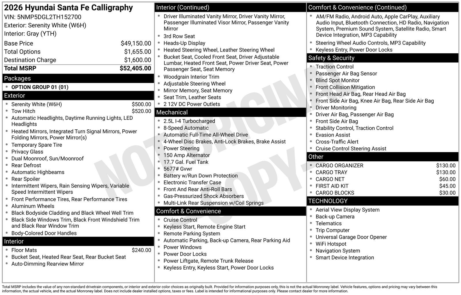 2026 Hyundai SANTA FE Calligraphy