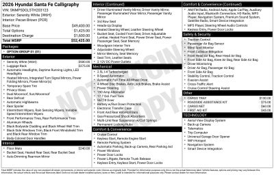2026 Hyundai SANTA FE Calligraphy