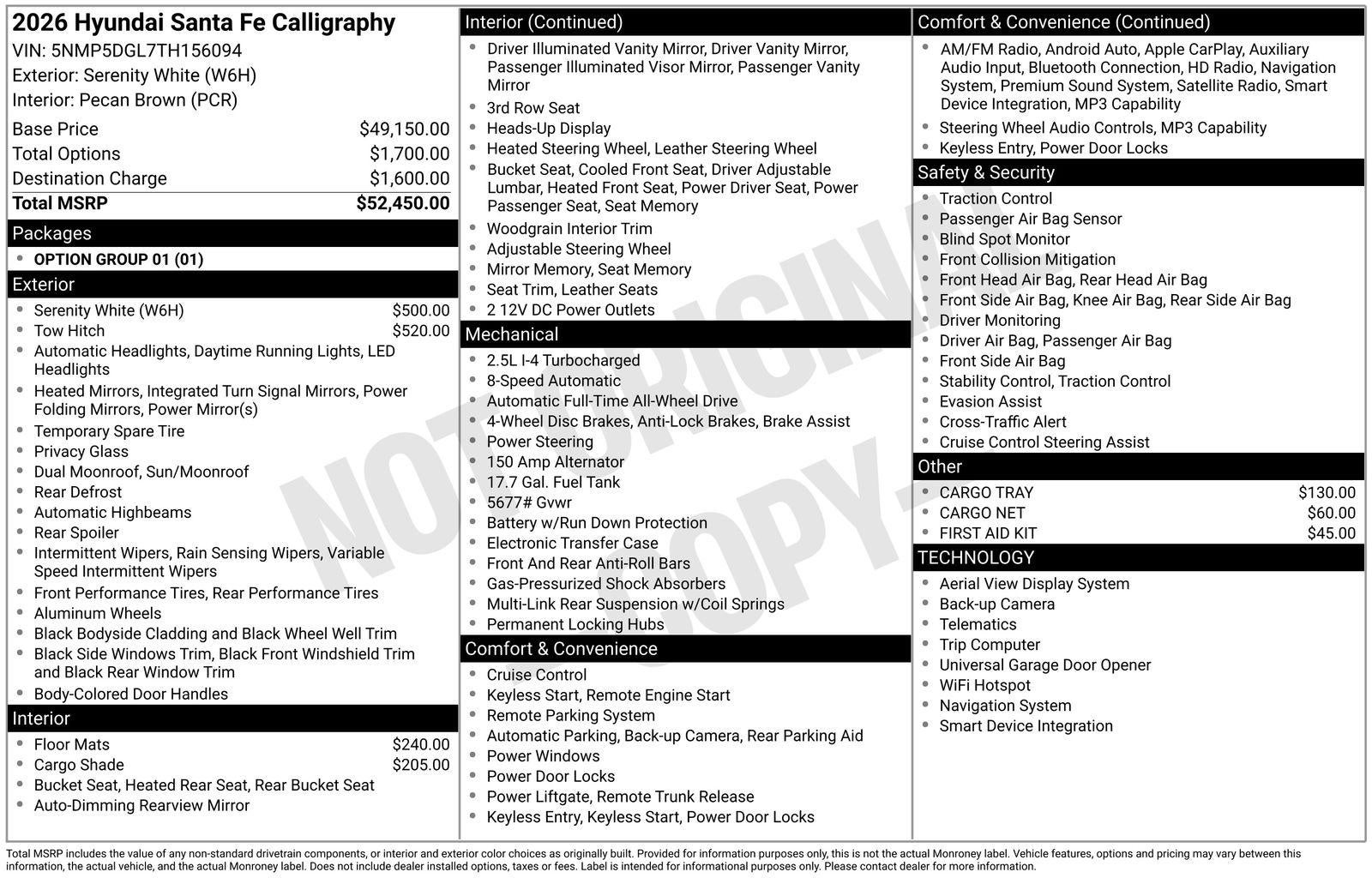 2026 Hyundai SANTA FE Calligraphy