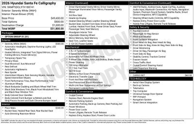 2026 Hyundai SANTA FE Calligraphy