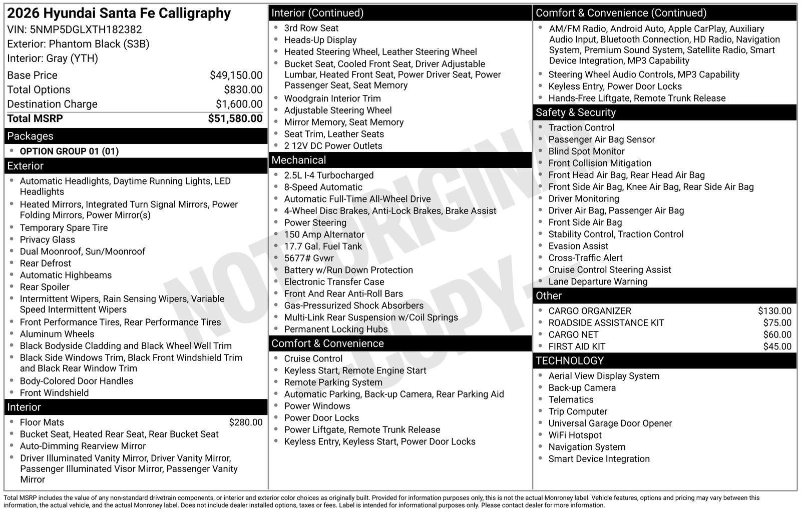 2026 Hyundai SANTA FE Calligraphy