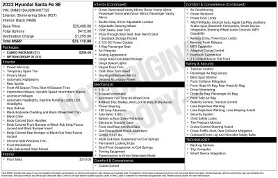 2022 Hyundai SANTA FE SE