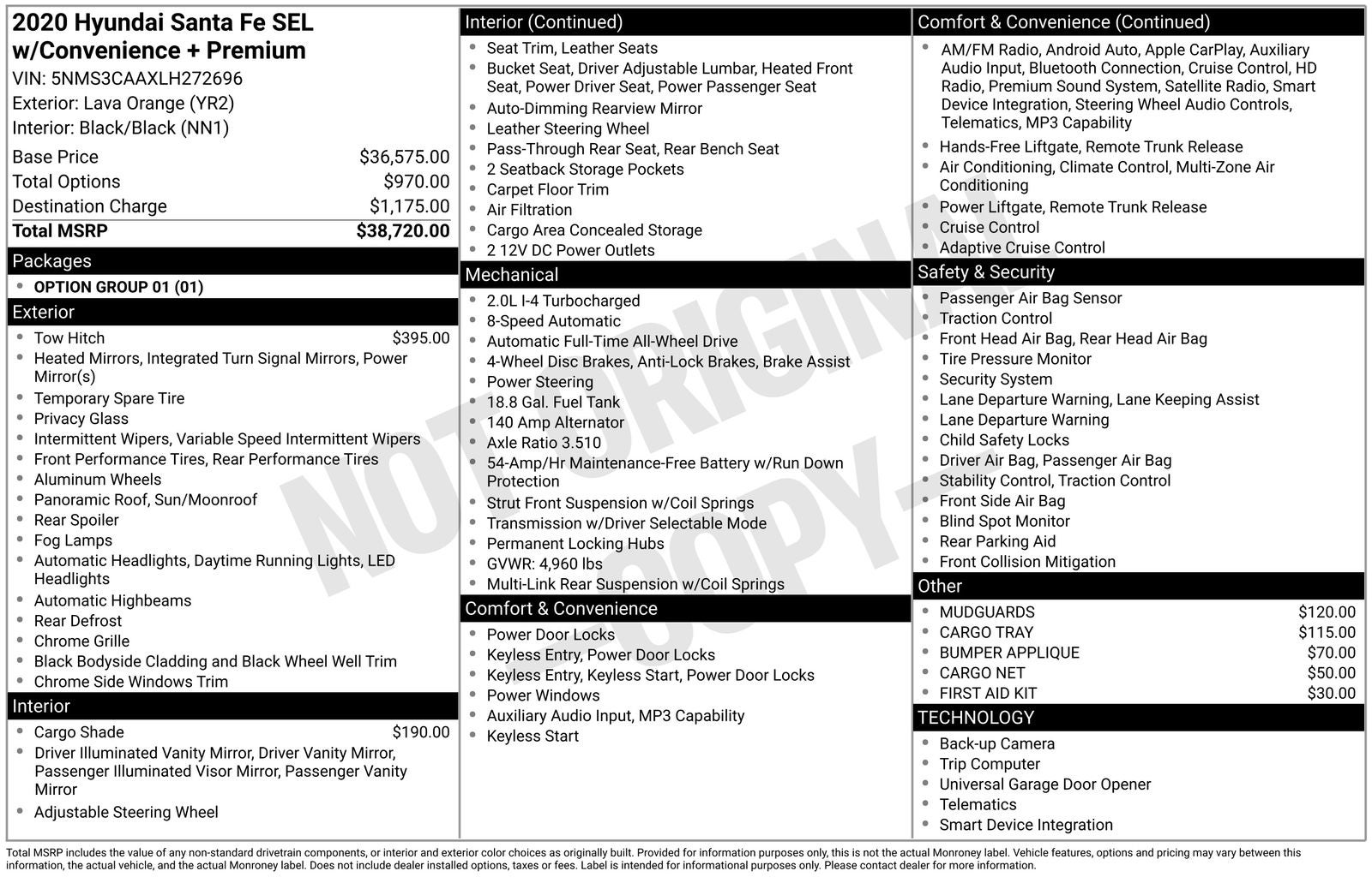 2020 Hyundai SANTA FE SEL