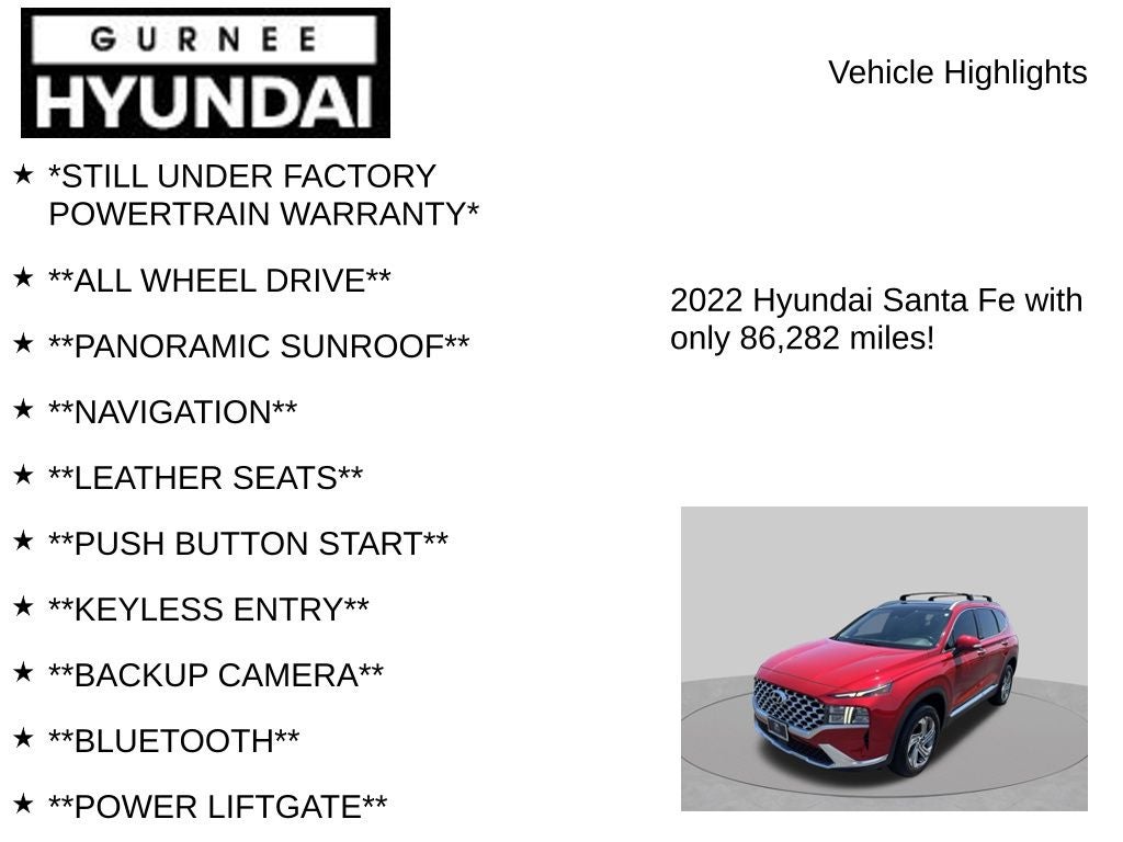 2022 Hyundai SANTA FE SEL