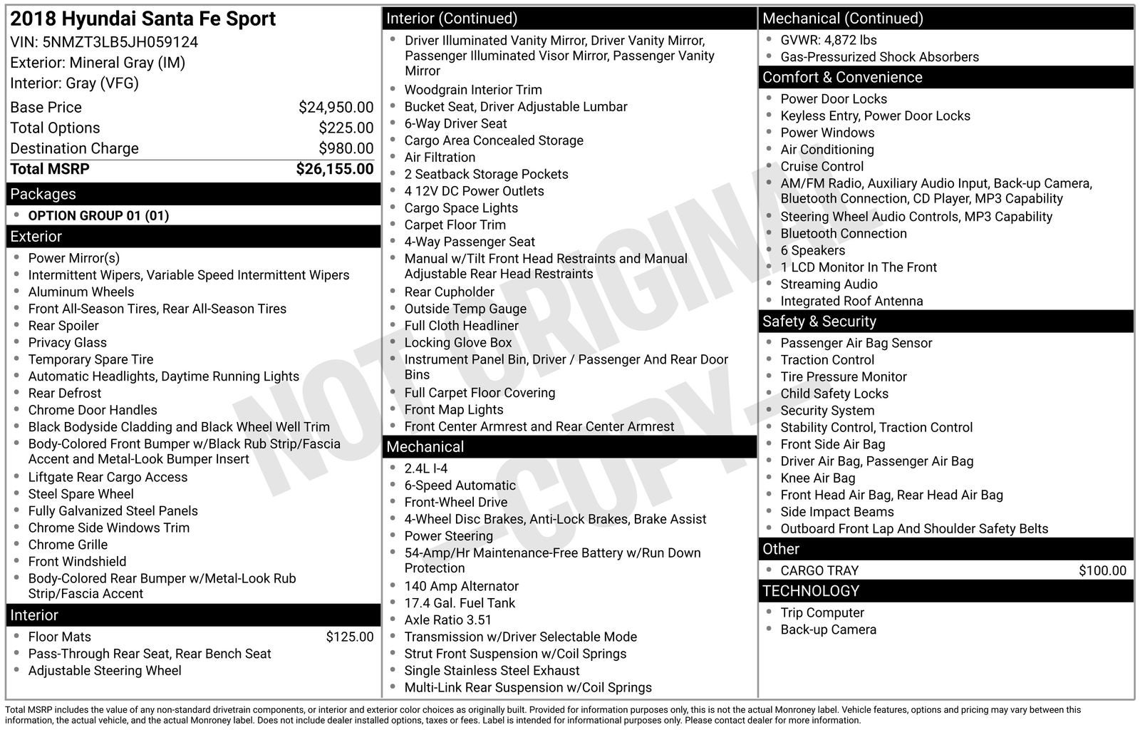 2018 Hyundai SANTA FE SPORT 2.4 Base