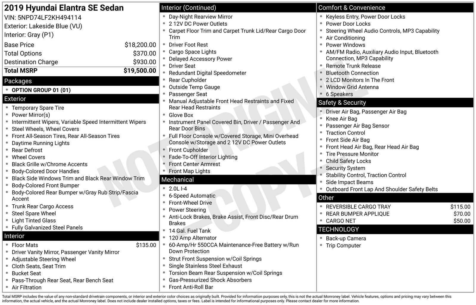 2019 Hyundai ELANTRA SE