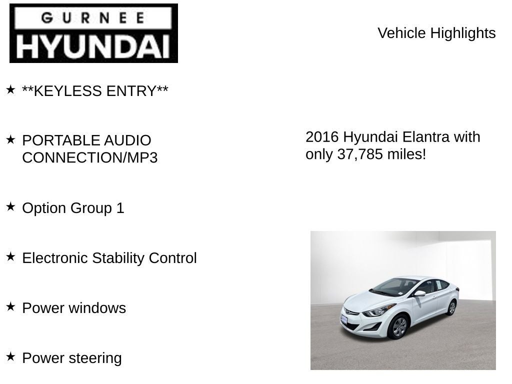 2016 Hyundai ELANTRA SE
