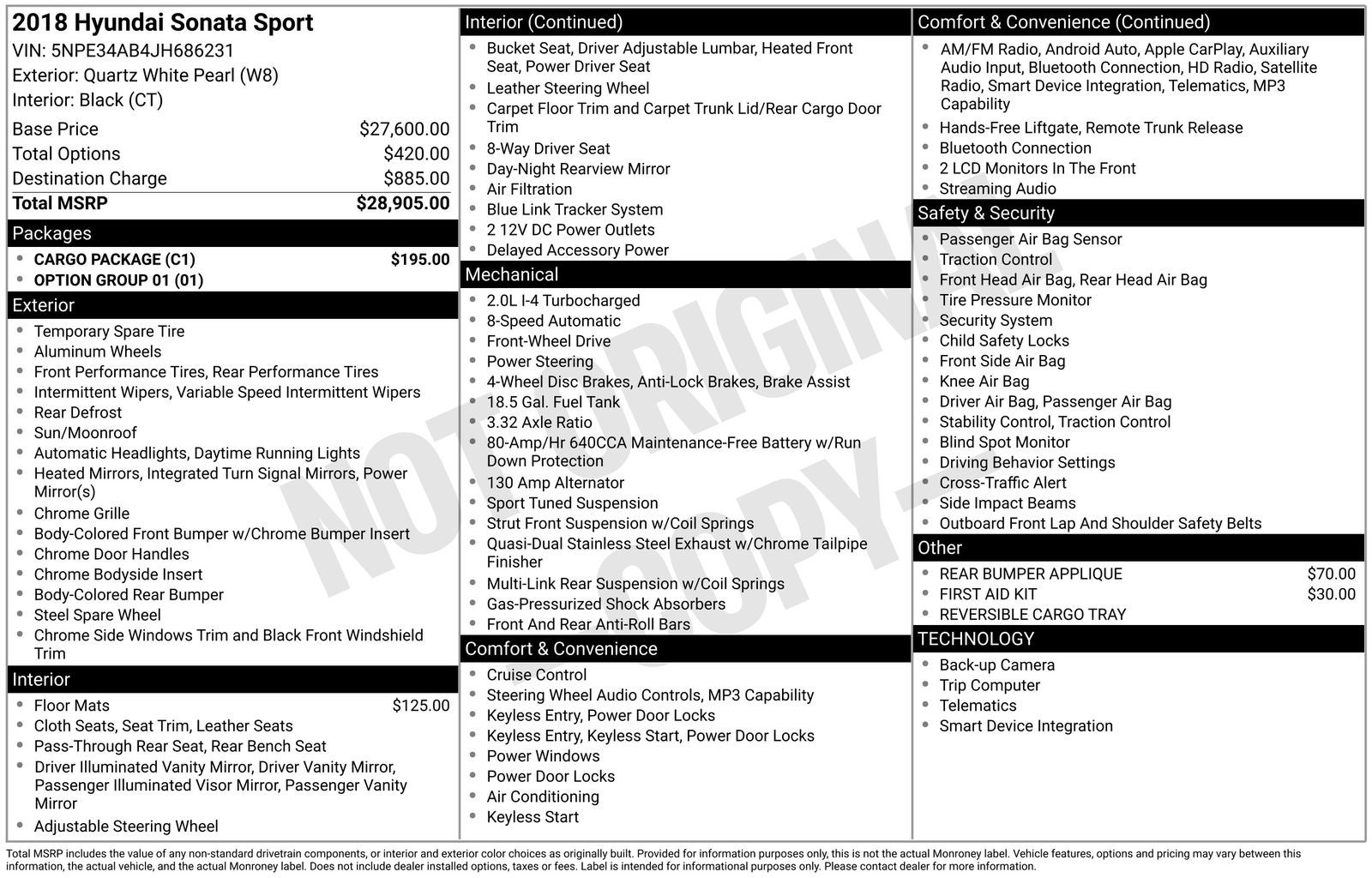 2018 Hyundai SONATA Sport 2.0T