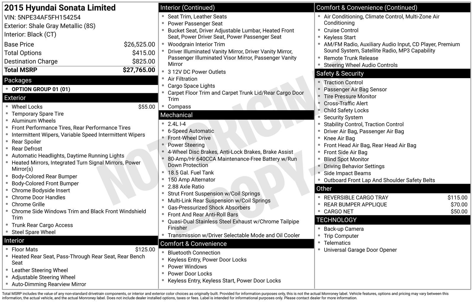 2015 Hyundai SONATA Limited