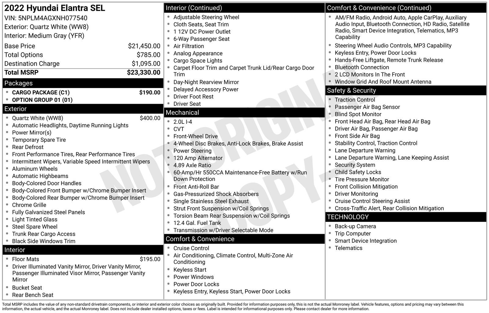 2022 Hyundai ELANTRA SEL