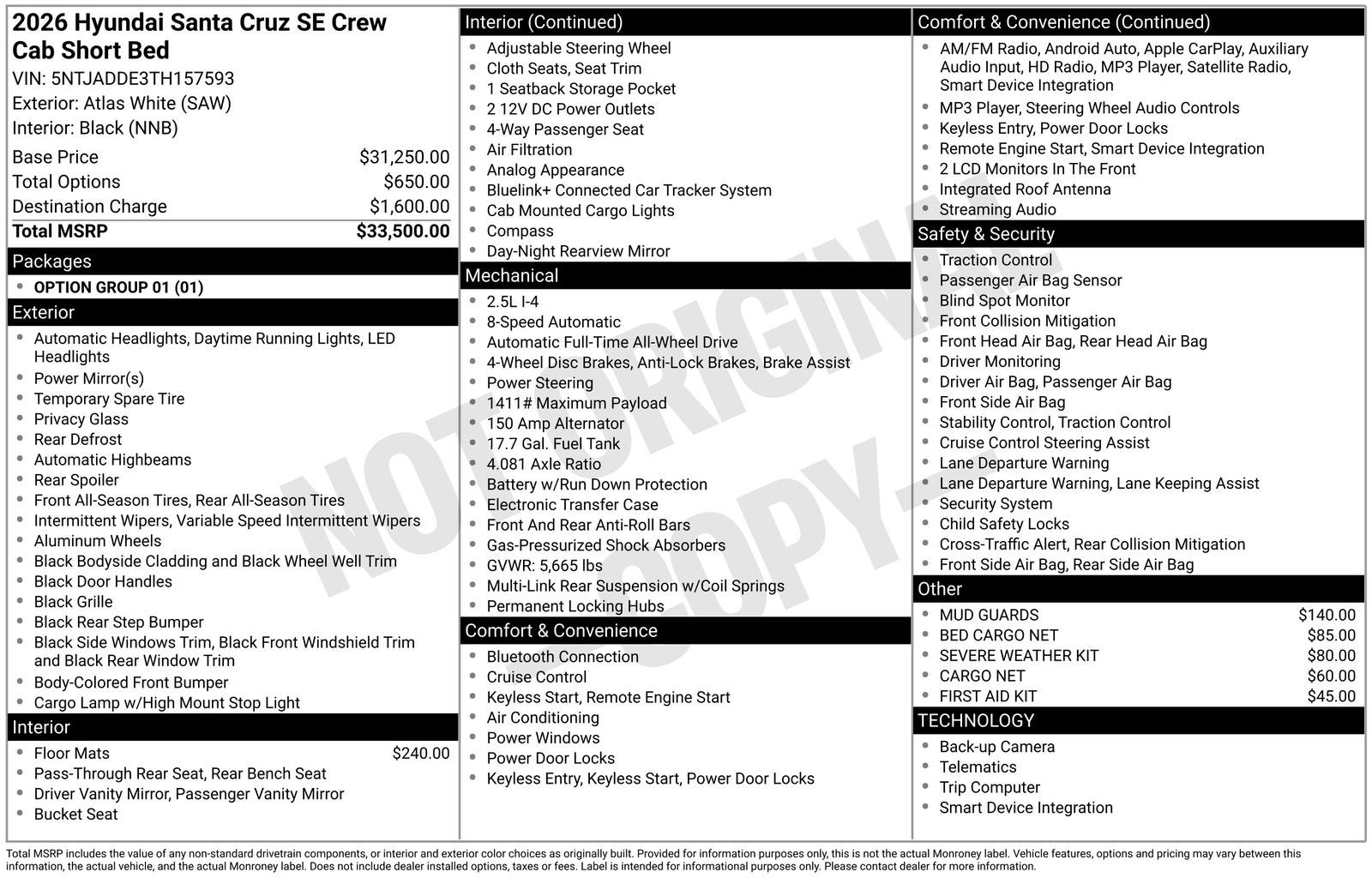 2026 Hyundai SANTA CRUZ SE